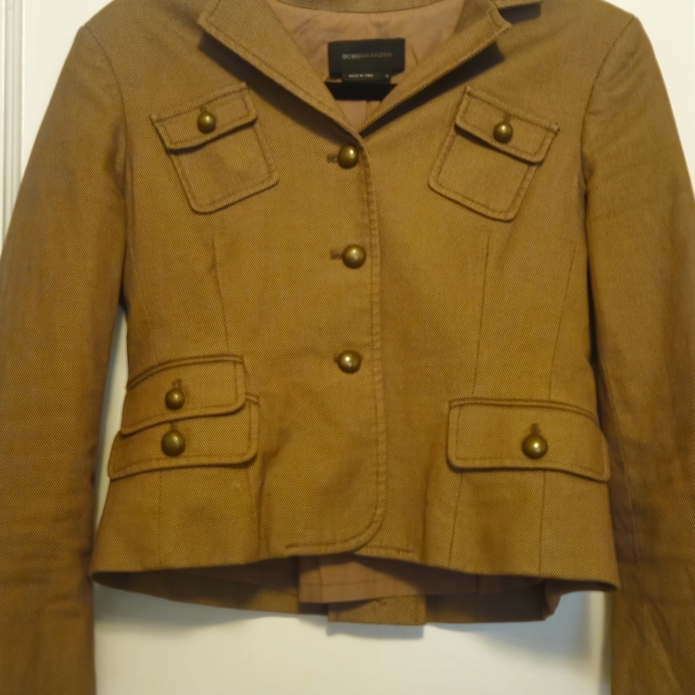 BCBGeneration Tan Military-Style Wool Blend Blazer